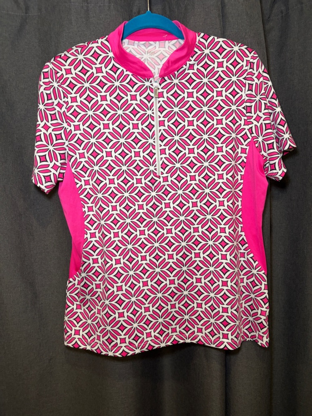 TAIL | pink and white womens short sleeved athletic top